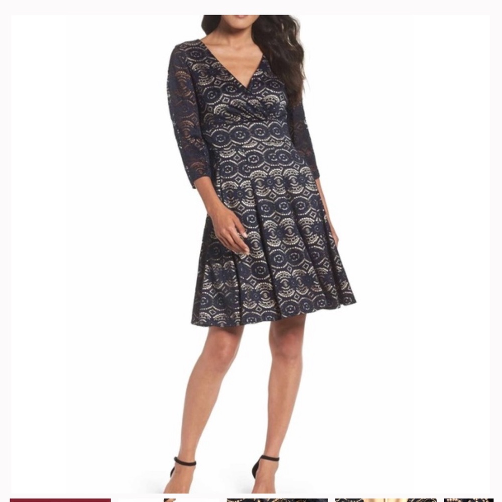 Eliza J Lace Dress Navy Size 8. Like new